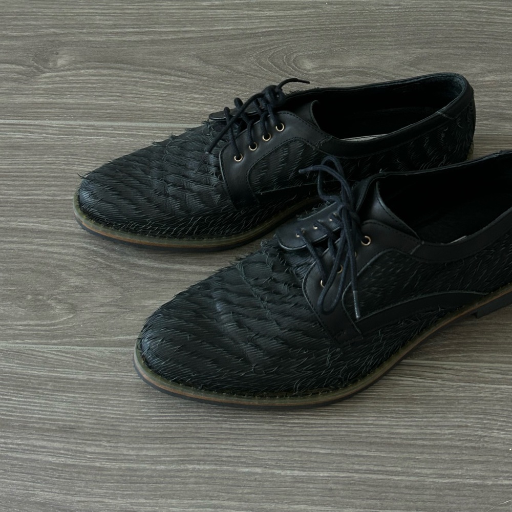 Miista London Oxfords with unique leather texture